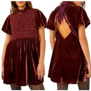 FREE PEOPLE | Velvet Gumdrop Mini Dress | S